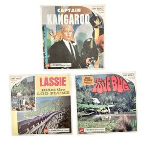 Vintage View Master 3 Reels w Booklets Set Captain Kangaroo Lassie The Love Bug